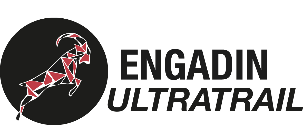 Mein Logo welches ich erstellt habe. Vom Engadin Ultrtrail. Man sieht ein Steinbock welcher aus dreiecken besteht und rechts ist der Titel.